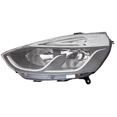 Faro proiettore H7 H1 PY24W parabola nera con profili interni cromati sx