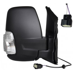 Specchietto manuale braccio corto con freccia bianca 5W 2 pin nero dx