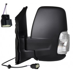 Specchietto manuale braccio corto con freccia bianca 5W 2 pin nero sx