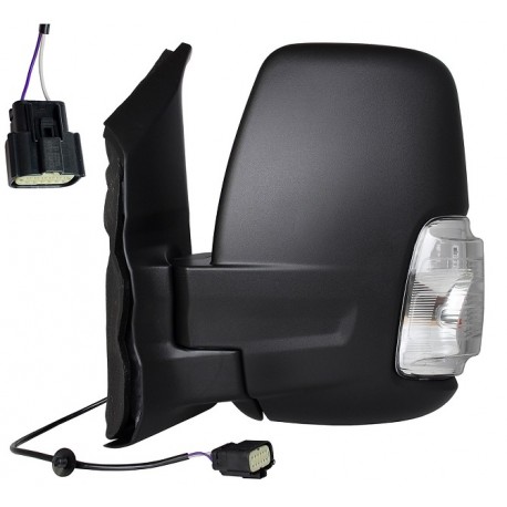 Specchietto manuale braccio corto con freccia bianca 5W 2 pin nero sx