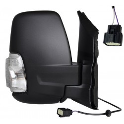 Specchietto elettrico termico ribaltabile braccio corto con freccia bianca 5W 8 pin nero dx