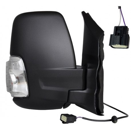 Specchietto elettrico termico ribaltabile braccio corto con freccia bianca 5W 8 pin nero dx