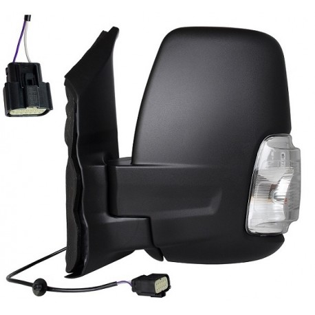 Specchietto elettrico termico ribaltabile braccio corto con freccia bianca 5W 8 pin nero sx