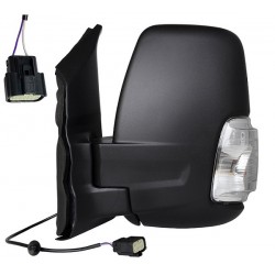 Specchietto manuale braccio corto con freccia bianca 16W 2 pin nero sx