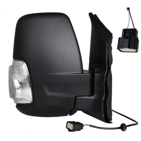 Specchietto elettrico termico braccio corto con freccia bianca 16W 6 pin nero dx