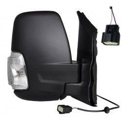 Specchietto elettrico termico ribaltabile braccio corto con freccia bianca 16W 8 pin nero dx