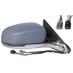 Specchietto elettrico termico ribaltabile con freccia asferico luce di cortesia Blis sistem 7+5 pin base cromata dx