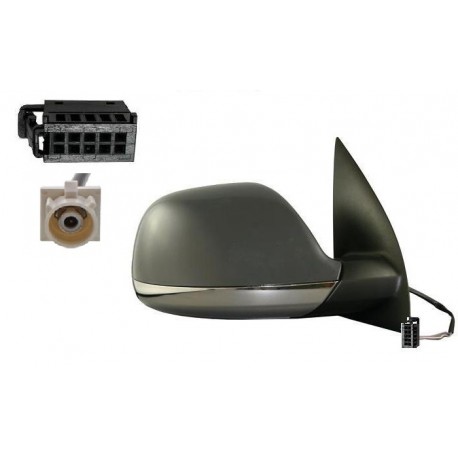 Specchietto elettrico termico 5+1 pin con radio sistem base cromata calotta verniciabile dx