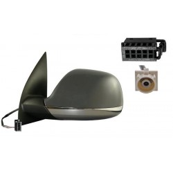 Specchietto elettrico termico asferico 5+1 pin con radio sistem base cromata calotta verniciabile sx