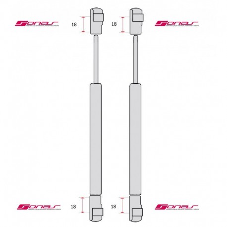 Coppia pistoncini ammortizzatore molla a gas portellone