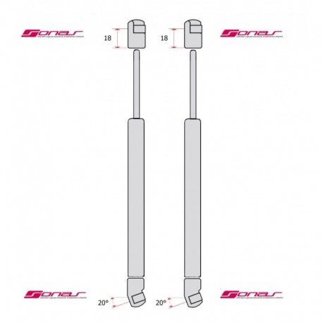 Coppia pistoncini ammortizzatore molla a gas portellone