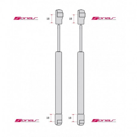 Coppia pistoncini ammortizzatore molla a gas portellone
