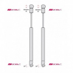 Coppia pistoncini ammortizzatore molla a gas portellone