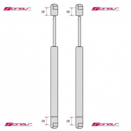 Coppia pistoncini ammortizzatore molla a gas cofano anteriore