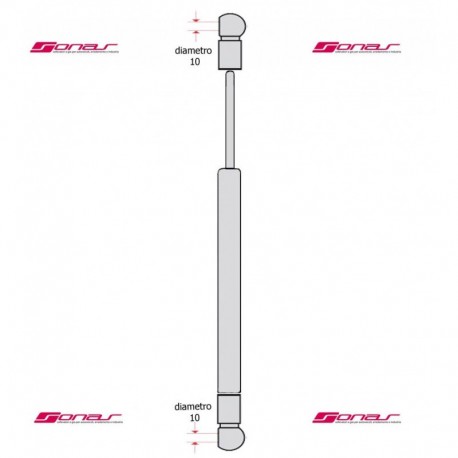 Pistoncino ammortizzatore molla a gas cofano anteriore