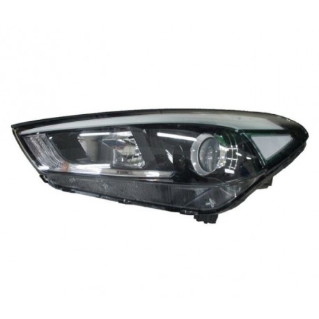 Proiettore faro H7 H7 PY21W con luce diurna a led parabola nera sx