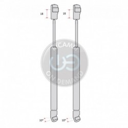 Coppia pistoncini ammortizzatore molla a gas portellone