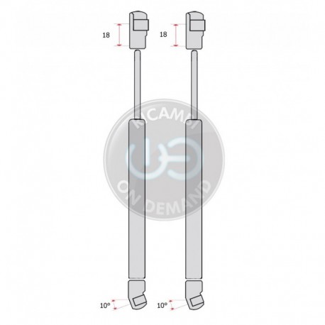 Coppia pistoncini ammortizzatore molla a gas portellone