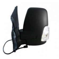 Retrovisore elettrico termico ribaltabile con freccia bianca braccio corto nero 8 pin lato guida sx