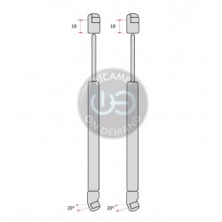 Coppia pistoncini ammortizzatore molla a gas portellone