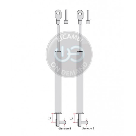 Coppia pistoncini ammortizzatore molla a gas portellone