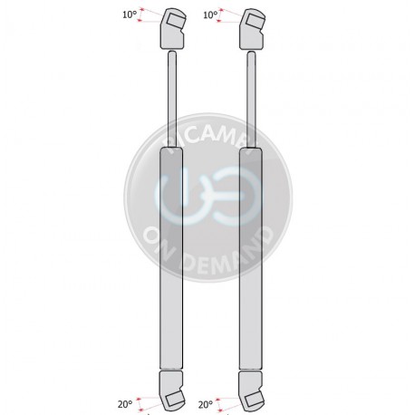 Coppia pistoncini ammortizzatore molla a gas portellone