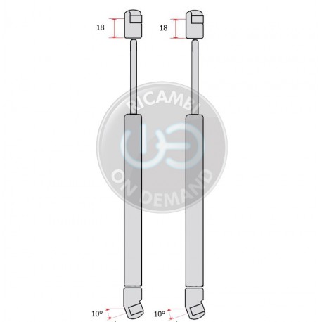 Coppia pistoncini ammortizzatore molla a gas portellone