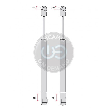 Coppia pistoncini ammortizzatore molla a gas portellone