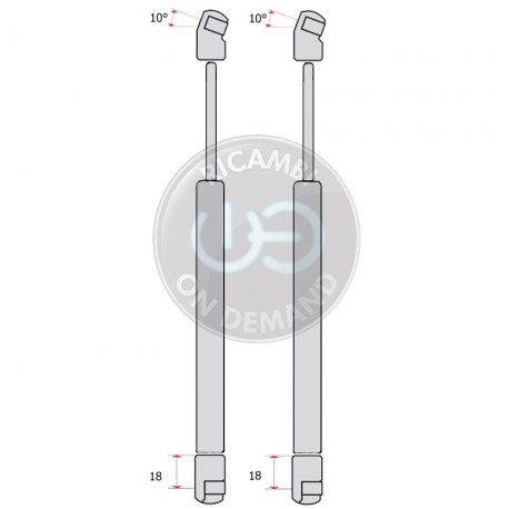 Coppia pistoncini ammortizzatore molla a gas portellone