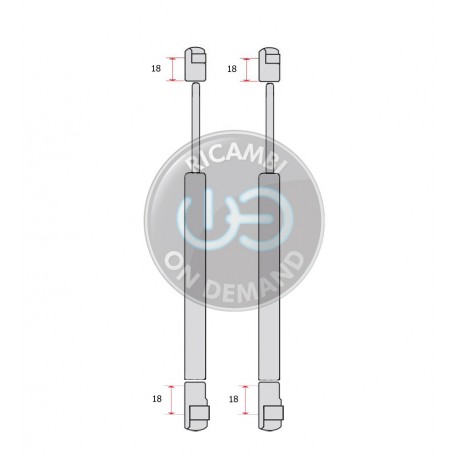 Coppia pistoncini ammortizzatore molla a gas portellone