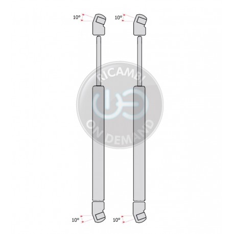 Coppia pistoncini ammortizzatore molla a gas portellone