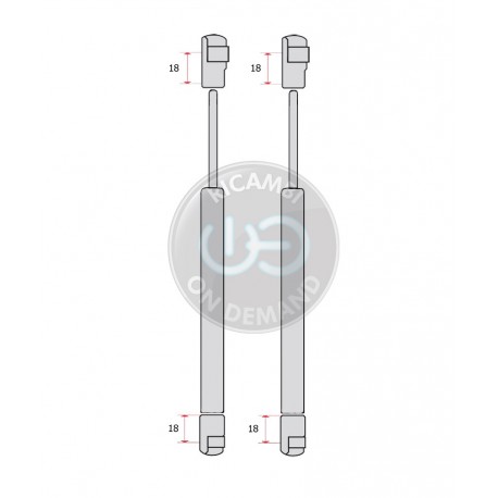 Coppia pistoncini ammortizzatore molla a gas cofano anteriore