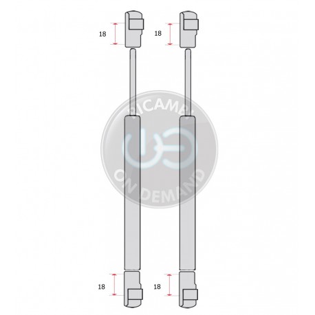 Coppia pistoncini ammortizzatore molla a gas portellone