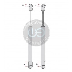 Coppia pistoncini ammortizzatore molla a gas cofano anteriore