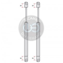Coppia pistoncini ammortizzatore molla a gas portellone