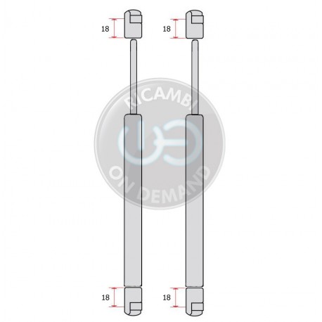 Coppia pistoncini ammortizzatore molla a gas portellone