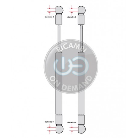 Coppia pistoncini ammortizzatore molla a gas portellone