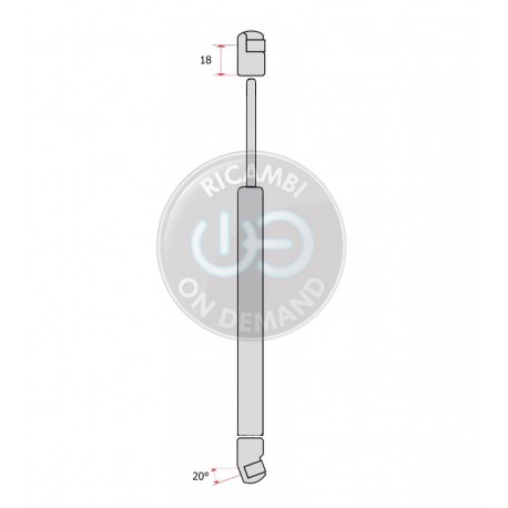 Pistoncino ammortizzatore molla a gas portellone