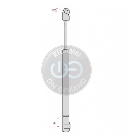 Pistoncino ammortizzatore molla a gas portellone