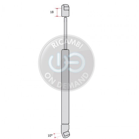 Pistoncino ammortizzatore molla a gas portellone