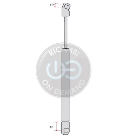 Pistoncino ammortizzatore molla a gas portellone