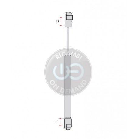 Pistoncino ammortizzatore molla a gas portellone