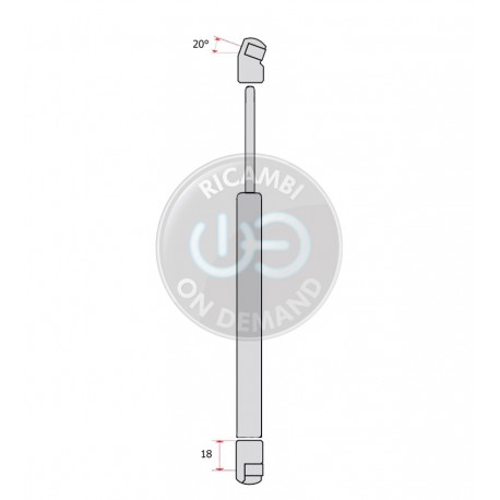 Pistoncino ammortizzatore molla a gas cofano anteriore