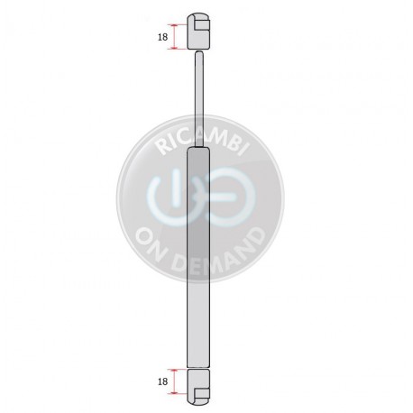 Pistoncino ammortizzatore molla a gas portellone