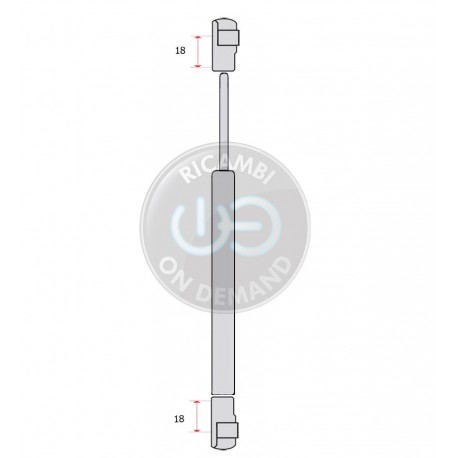 Pistoncino ammortizzatore molla a gas portellone