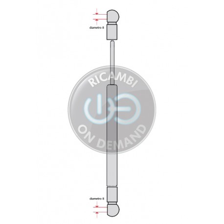 Pistoncino ammortizzatore molla a gas portellone