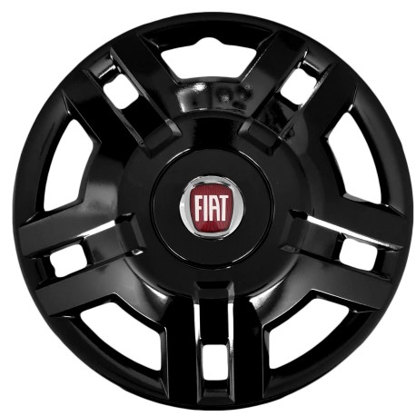 Kit serie 4 copricerchi coppe ruota 15" nere logo rosso