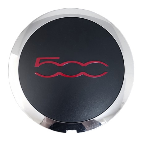 Kit serie 4 coprimozzi coppa ruota per cerchi in lega con bordo nero scritta argento