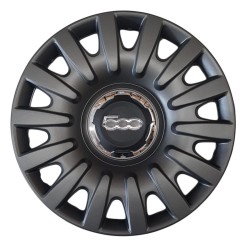 Kit serie 4 copricerchi coppa ruota nero opaco 16"