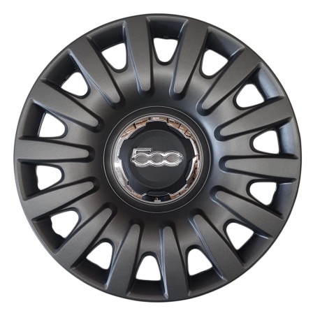 Kit serie 4 copricerchi coppa ruota nero opaco 16"